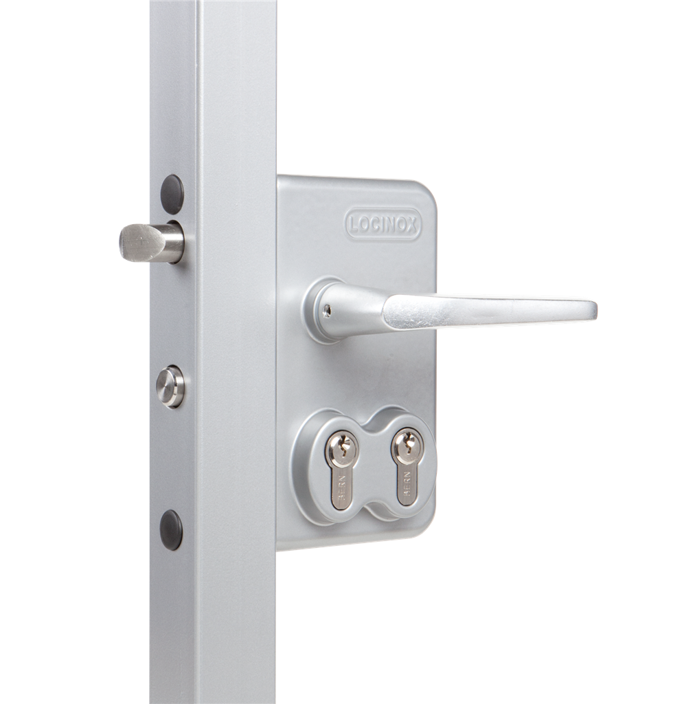 Surface mounted double cylinder gate lock for swing gates Surface mounted double cylinder gate lock for swing gates
