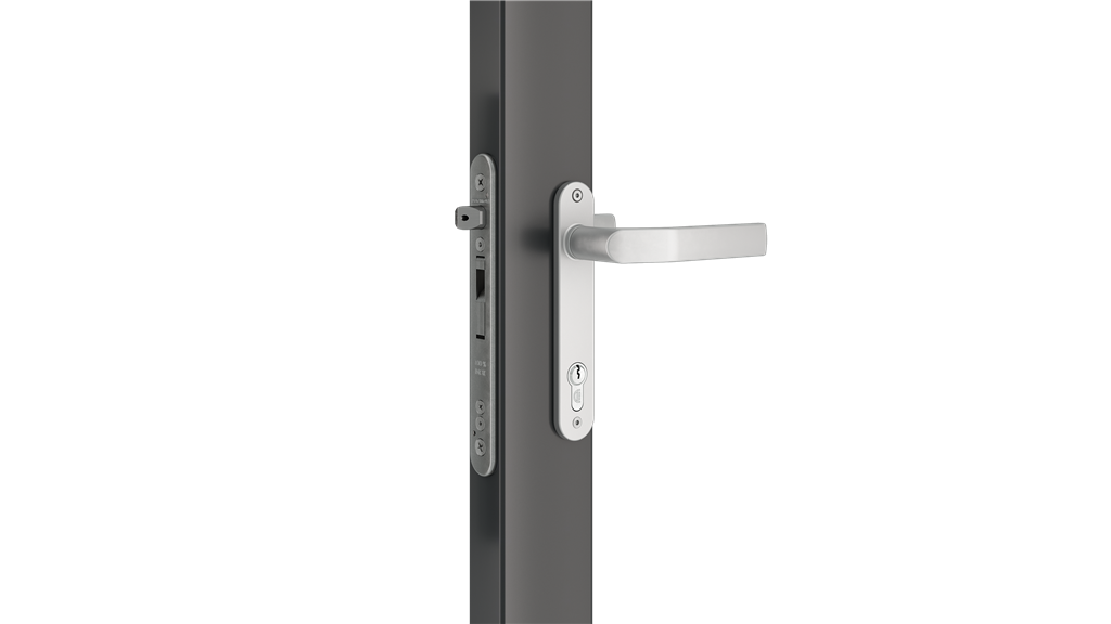 Insert lock with 2-3/8" backset for profiles of 3-1/8" or more