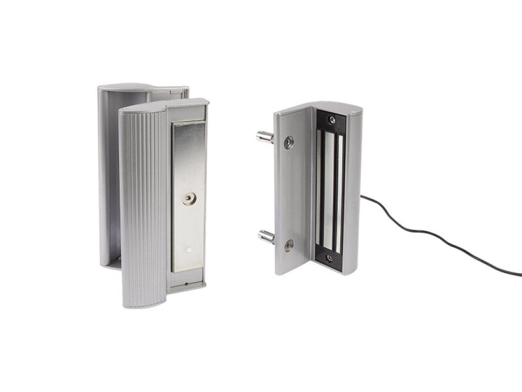 Surface mounted electromagnetic lock with integrated pull/push handles