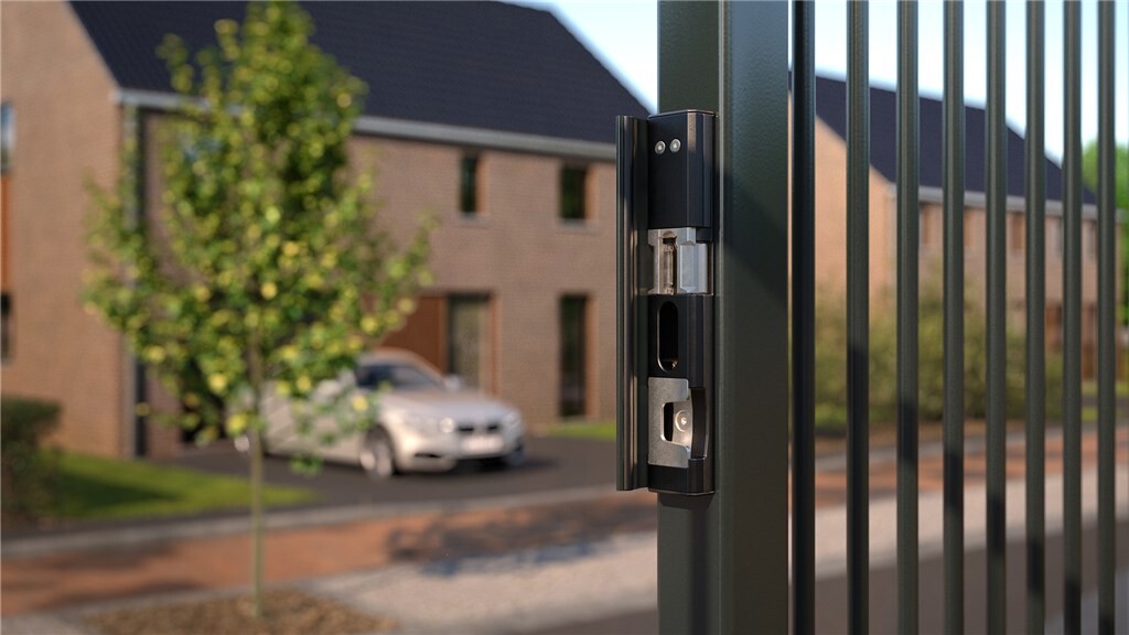 Surface mounted electric strike with security mushroom Surface mounted electric strike with security mushroom