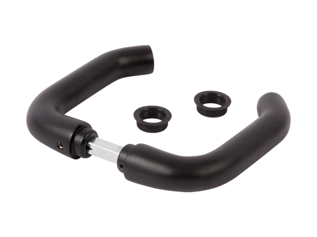 Black anodized aluminum handle pair