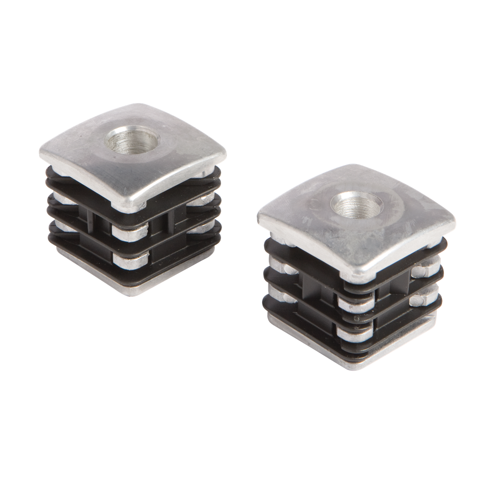 Aluminum reinforced post plug for hinges