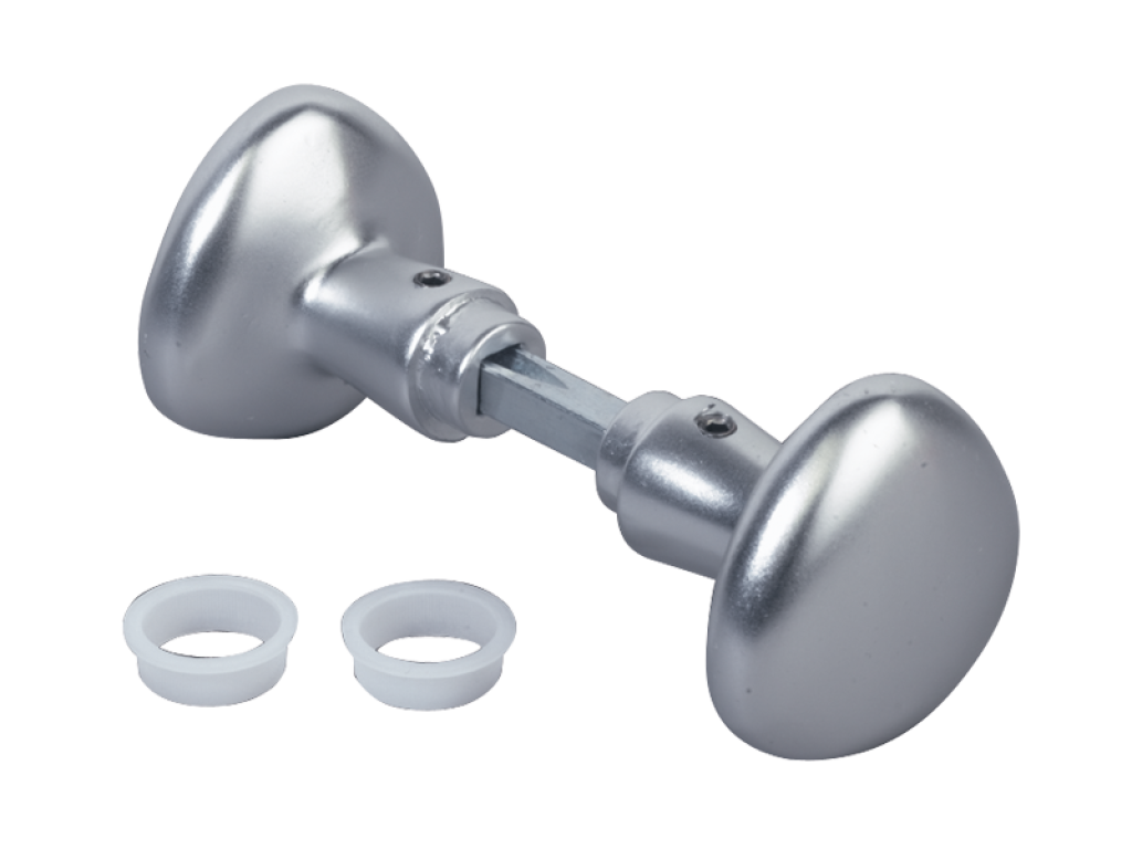 Round knob pair in aluminium Round knob pair in aluminium