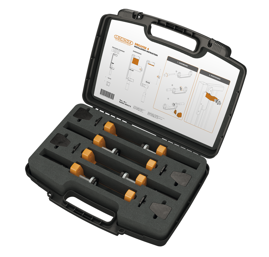 Toolbox with 4 Locinox clamps