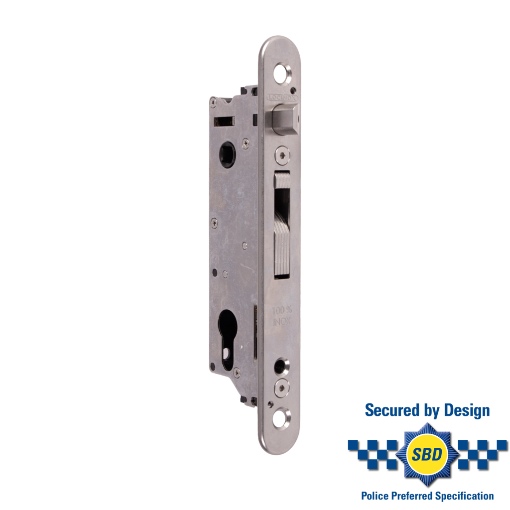 Mortise lock with 1-3/16" backset for profiles of 2" or more Mortise lock with 1-3/16" backset for profiles of 2" or more