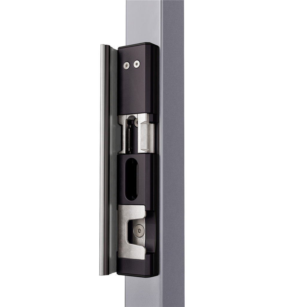 Surface mounted electric strike with security mushroom