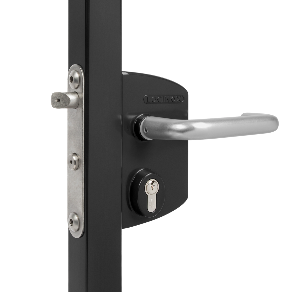 Surface mounted anti-panic gate lock