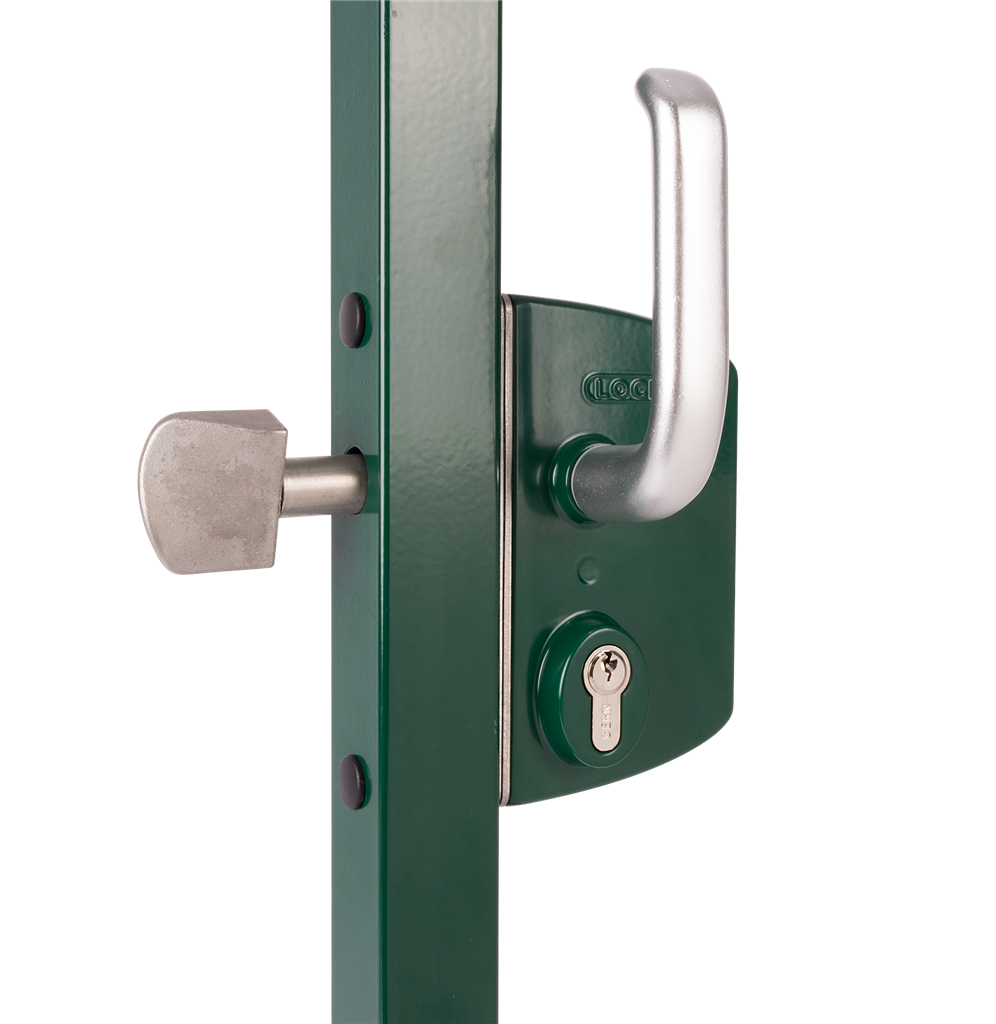 Surface mounted sliding gate lock