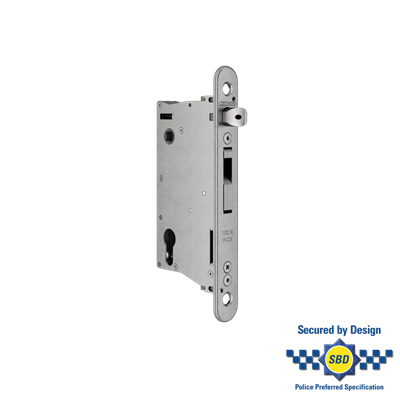 Insert lock with 2-3/8" backset for profiles of 3-1/8" or more