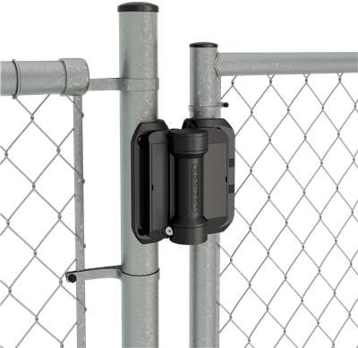 180° Spring hinge mounted with self-drilling screws  180° Spring hinge mounted with self-drilling screws