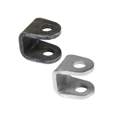 U-shaped ear plate in black steel U-shaped ear plate in black steel