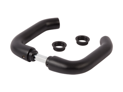 Black anodized aluminum handle pair