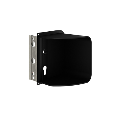 Security shroud for surface mounted locks with free exit configuration