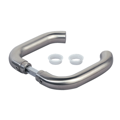 Handle pair in stainless steel for insert locks Handle pair in stainless steel for insert locks