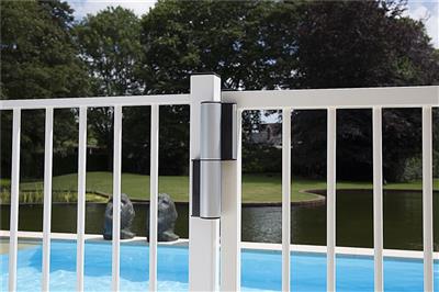 Compact 180° hydraulic gate closer and hinge for gates up to 165 lbs