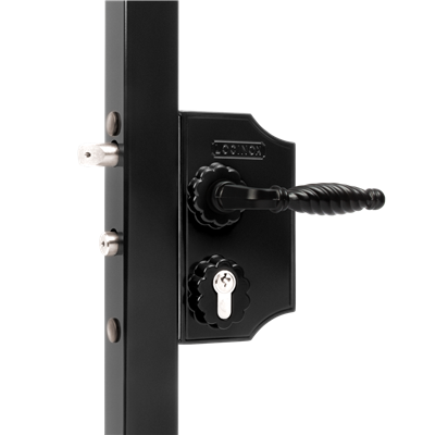 Large surface mounted ornamental gate lock