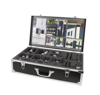 Demo case with a range of Locinox hinges