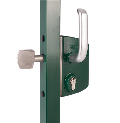 Surface mounted sliding gate lock
