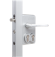 Surface mounted double cylinder gate lock for swing gates Surface mounted double cylinder gate lock for swing gates