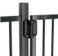 180° Spring hinge mounted with self-drilling screws  180° Spring hinge mounted with self-drilling screws