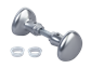 Round knob pair in aluminium Round knob pair in aluminium