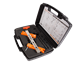 Tool case with drilling jig for surface mounted locks and corresponding keeps Tool case with drilling jig for surface mounted locks and corresponding keeps