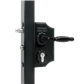 Small surface mounted ornamental gate lock