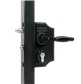 Small surface mounted ornamental gate lock