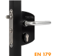 Surface mounted anti-panic gate lock